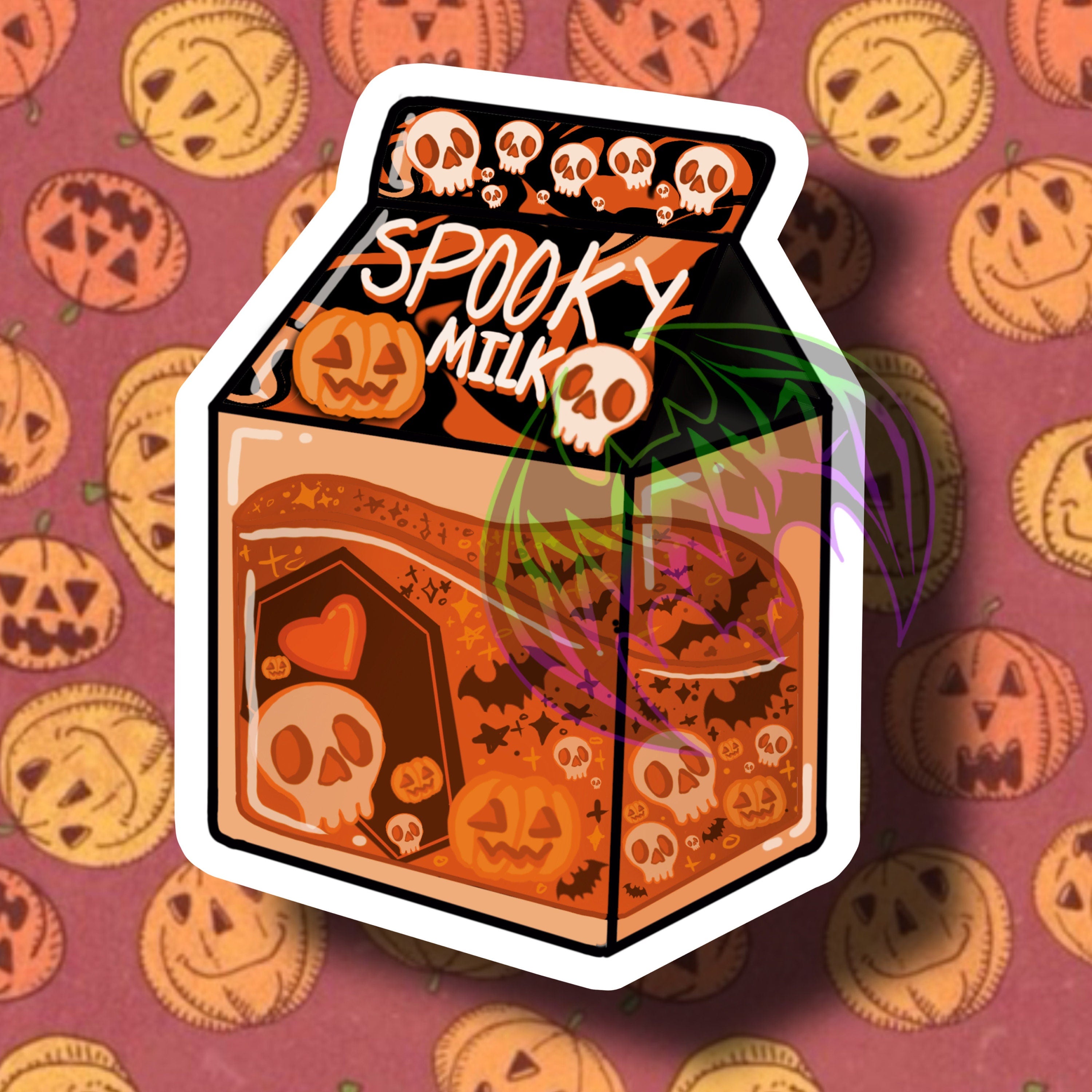 Vinyl Spooky Halloween Milk Carton Sticker /Decal
