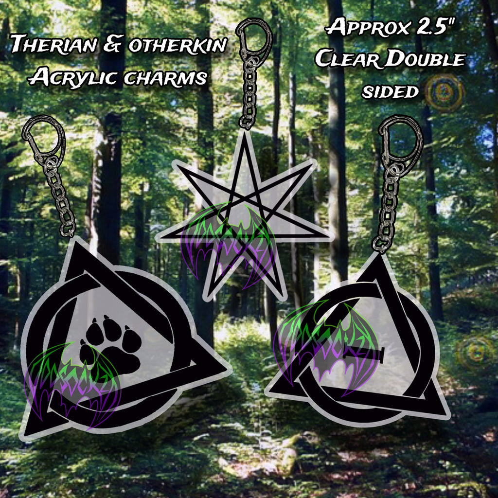 Therian Theta Delta , Otherkin Star ,  Otherhearted , Alterhuman Acrylic Keychain