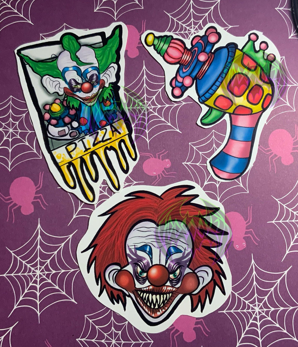Handmade Killer Space Clowns - Waterproof High Quality Vinyl Stickers / Decal
