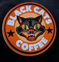 Retro Vintage style Black Cats Coffee Glossy Vinyl Sticker