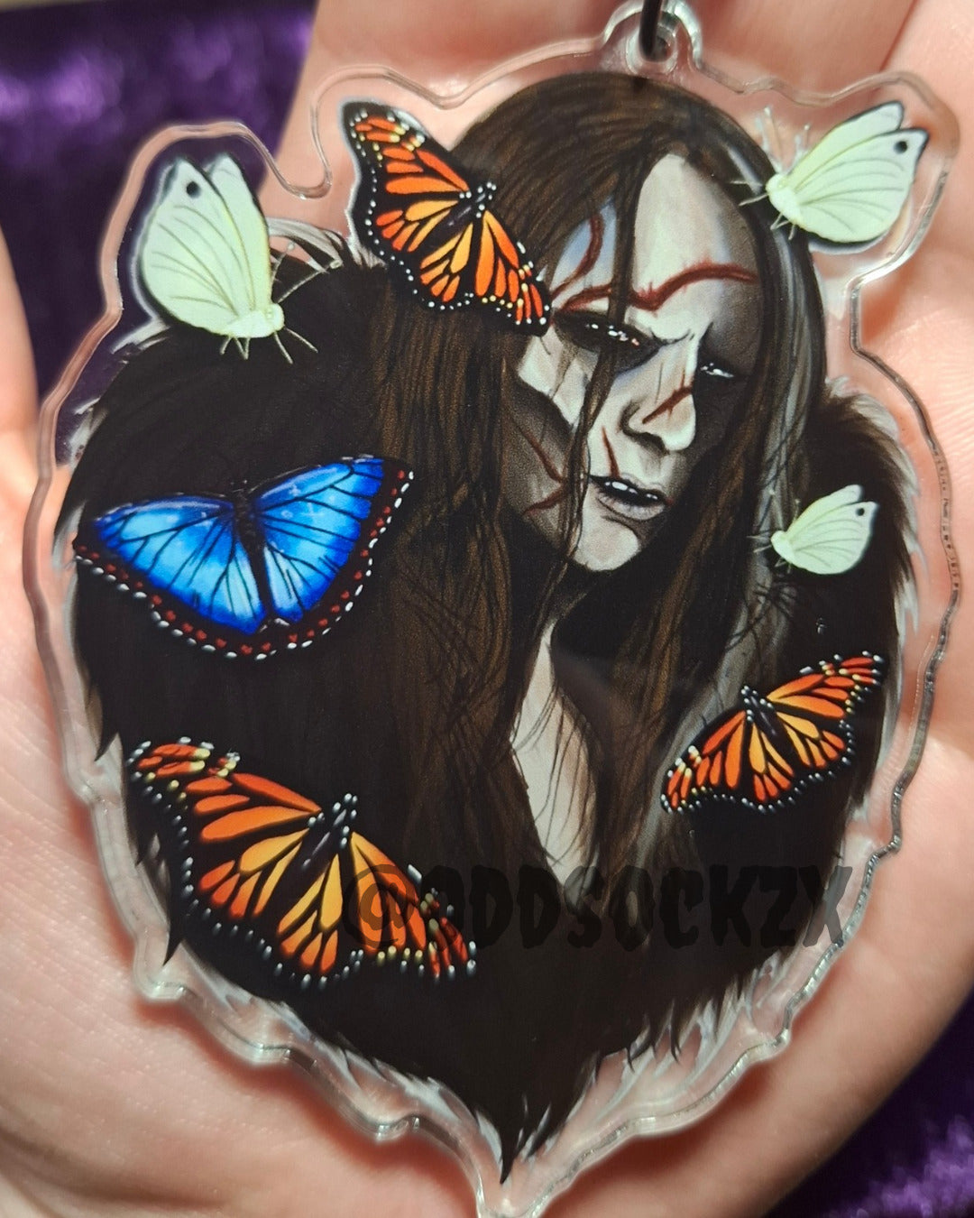 The Creature with butterflies -GDT Frankenstein- Clear Acrylic Keychain